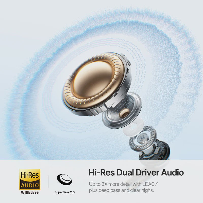 Baseus Bass EP10 Ultra Draadloze Oordopjes met Adaptive ANC, Hi-Res Audio en 65 uur batterijduur