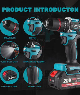 LYUWO 20V Brushless Accu Klopboormachine & Schroefmachine | 4.0Ah Batterij