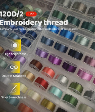 25 Kleuren Hoogglans Borduur Garen - 90 Meter Spoelen voor Handwerk & DIY