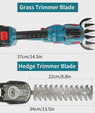 24V Draadloze Snoeischaar & Grasmaaier 2-in-1 met Lithium-Ion Batterij