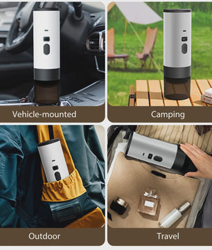 Draagbare Elektrische Koffiemachine - Espresso, Capsules, Verwarmend, Draadloos - Ideaal voor Reizen & Auto