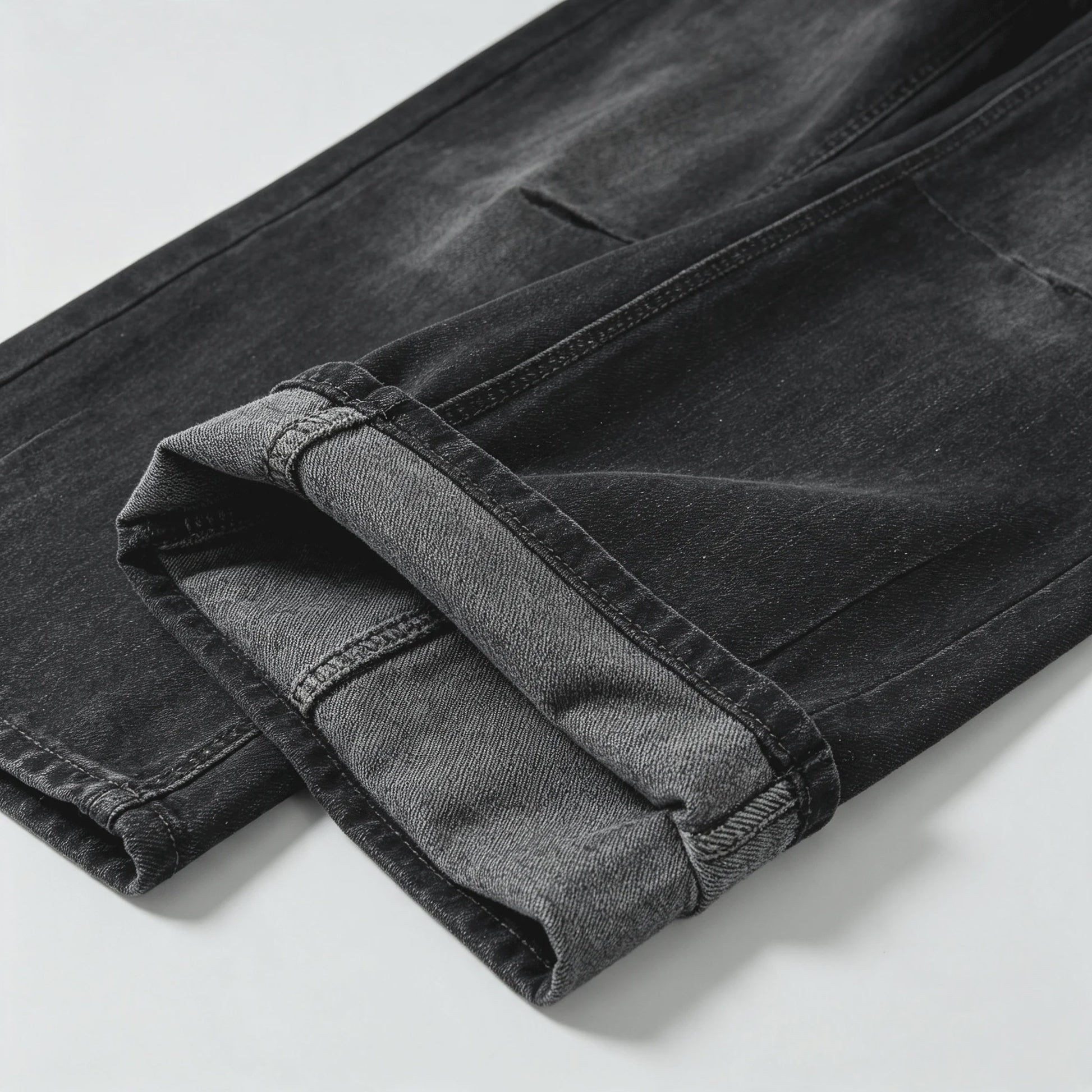 Dames Y2K Jeans met Strass en Wijde Pijpen - Zwart Gewassen Baggy Denim