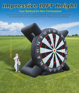 Gigantisch Opblaasbaar Voetbal Darts Bord - 3 Meter Hoog - Inclusief 8 Voetballen & Blower