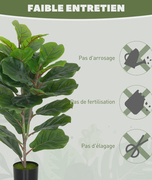 Set van 2 Kunstplanten Ficus Lyrata - 80 cm - Realistische Kunstboom met Pot