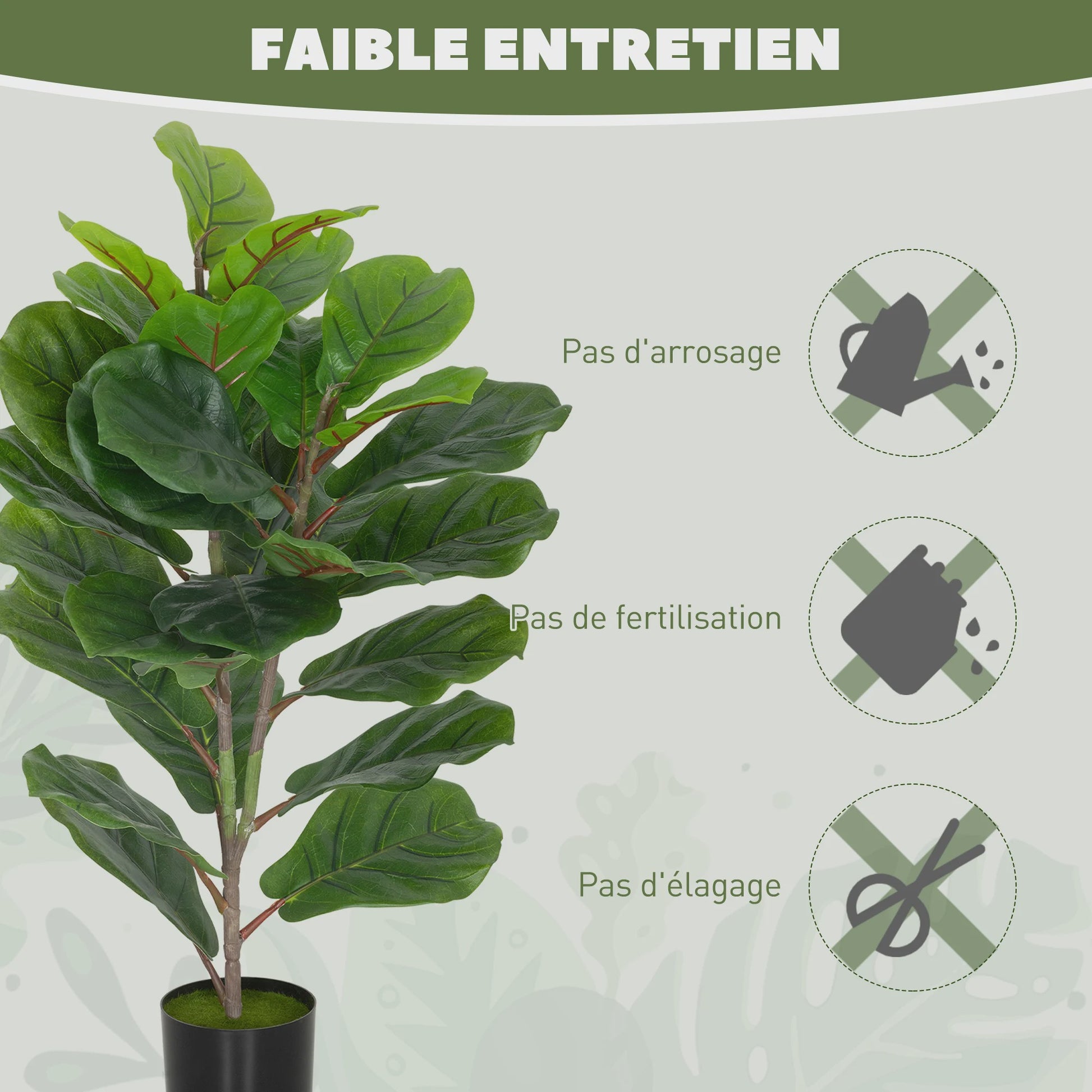Set van 2 Kunstplanten Ficus Lyrata - 80 cm - Realistische Kunstboom met Pot