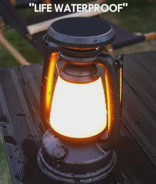 Retro Camping Lantaarn - Sfeervolle LED Tafellamp met USB-C Opladen