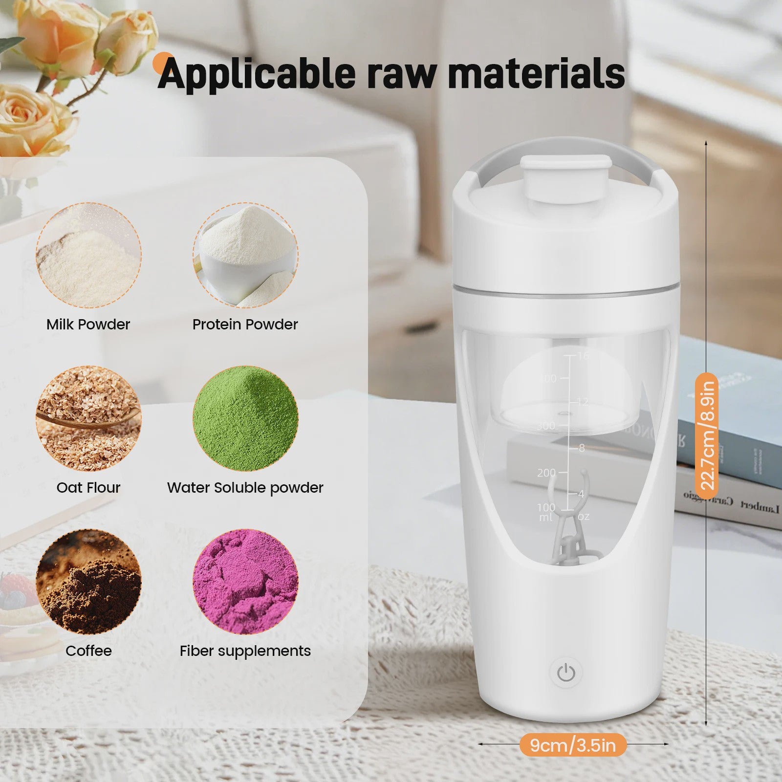 Elektrische Shaker Fles 700ml - USB-C Oplaadbaar, BPA-Vrij & Draagbaar voor Proteïne Shakes
