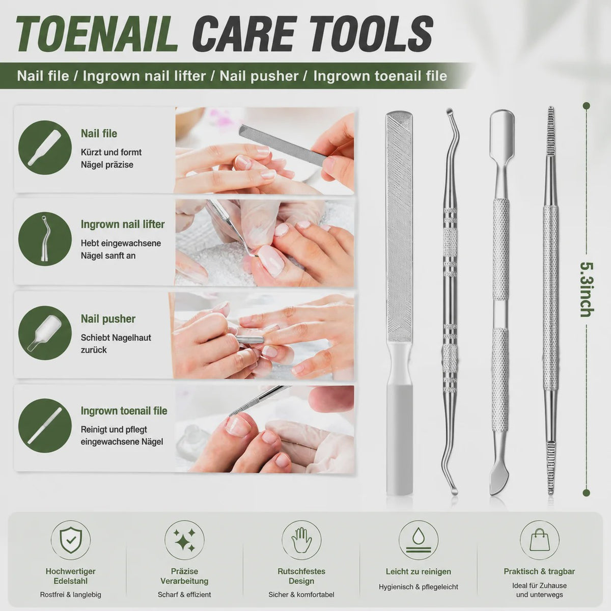 Professionele Manicure & Pedicure Set (7-delig) - Roestvrij Staal