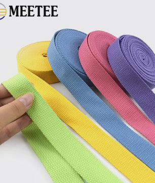 4 Meter Katoenen Band - 1.3mm Dikke Webbing voor Tassen, Riemen & DIY Projecten (20-50mm Breed)