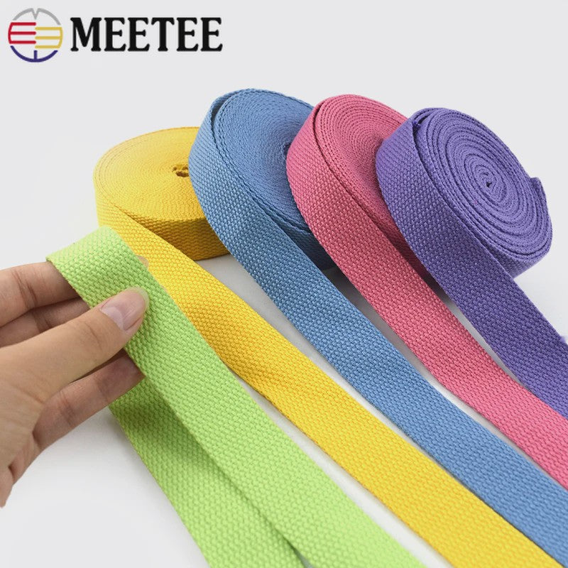 4 Meter Katoenen Band - 1.3mm Dikke Webbing voor Tassen, Riemen & DIY Projecten (20-50mm Breed)