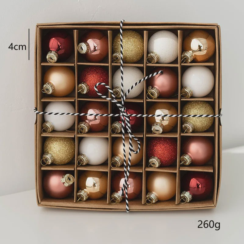 Kerstballen Set 4cm - Glanzend & Mat - Decoratie & Fotografie Props