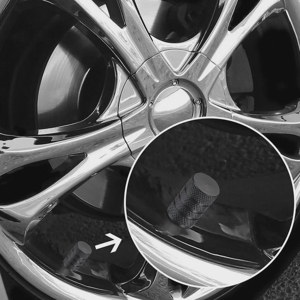 4x Aluminium Ventieldopjes Auto - Universeel & Stijlvol met Knurling Grip