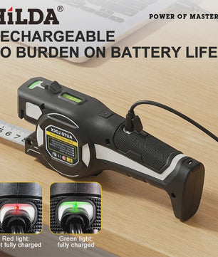 HILDA 2-in-1 Laser Rolbandmaat met Groene Laser & Automatische Vergrendeling - Oplaadbaar