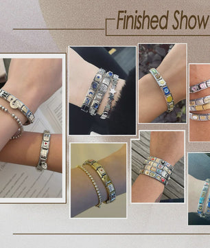 Diy Bedel Armband Bedeltjes - Blauw Oog, Zon, Maan & Ster - Roestvrij Staal