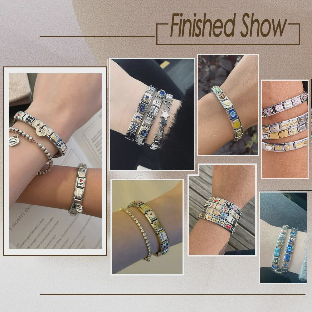 Diy Bedel Armband Bedeltjes - Blauw Oog, Zon, Maan & Ster - Roestvrij Staal