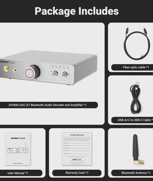 AIYIMA DAC-A7 Mini Desktop DAC & Hoofdtelefoonversterker met Bluetooth 5.4