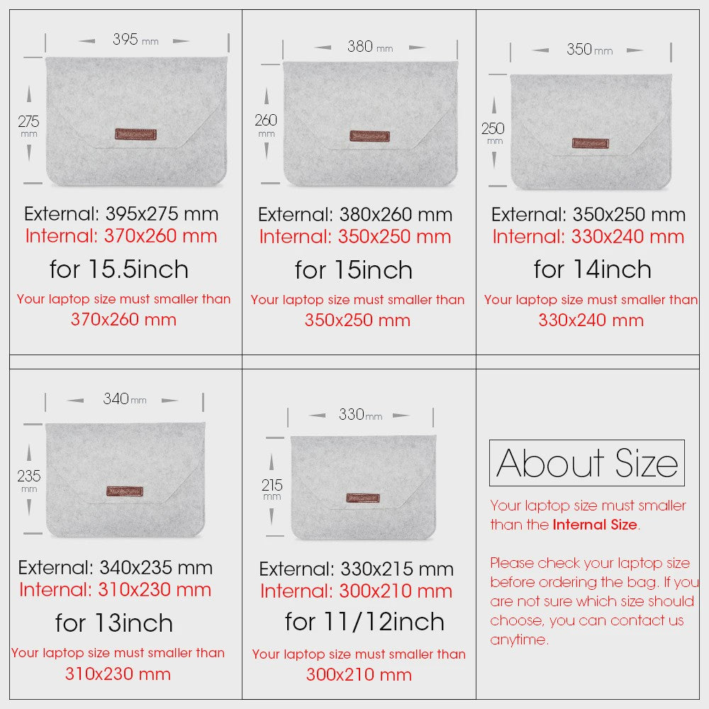 Luxe Vilt Laptop Sleeve - Beschermhoes voor MacBook & Notebooks (11-15.6 inch) - Inclusief Muismat
