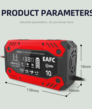 Slimme Acculader 12V/24V met Pulsreparatie & LCD Display - Voor Auto & Motor