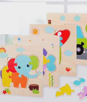 Houten 3D Puzzels voor Kinderen - Leerzaam Dieren Tangram Puzzel Speelgoed