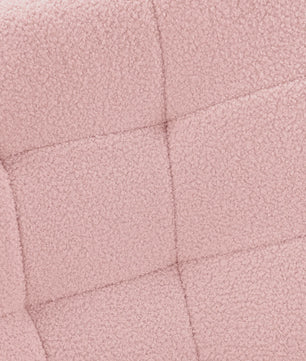 Roze Teddy Fluweel Schommelstoel met Armleuningen - Comfortabele Fauteuil voor Woonkamer & Slaapkamer