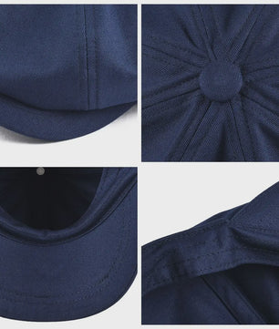 BOTVELA Heren Gatsby Pet van Twill Katoen - Stijlvolle 8-Panel Flat Cap