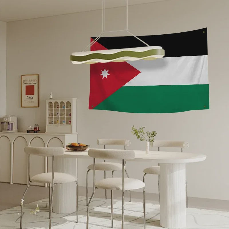 Jordanese Vlag Banner - Polyester - 4 Oogjes - Buiten & Binnen Decoratie