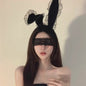 Luxe Bunny Oor Hoofdband met Kant en Bijpassend Oogmasker - Sexy Accessoire