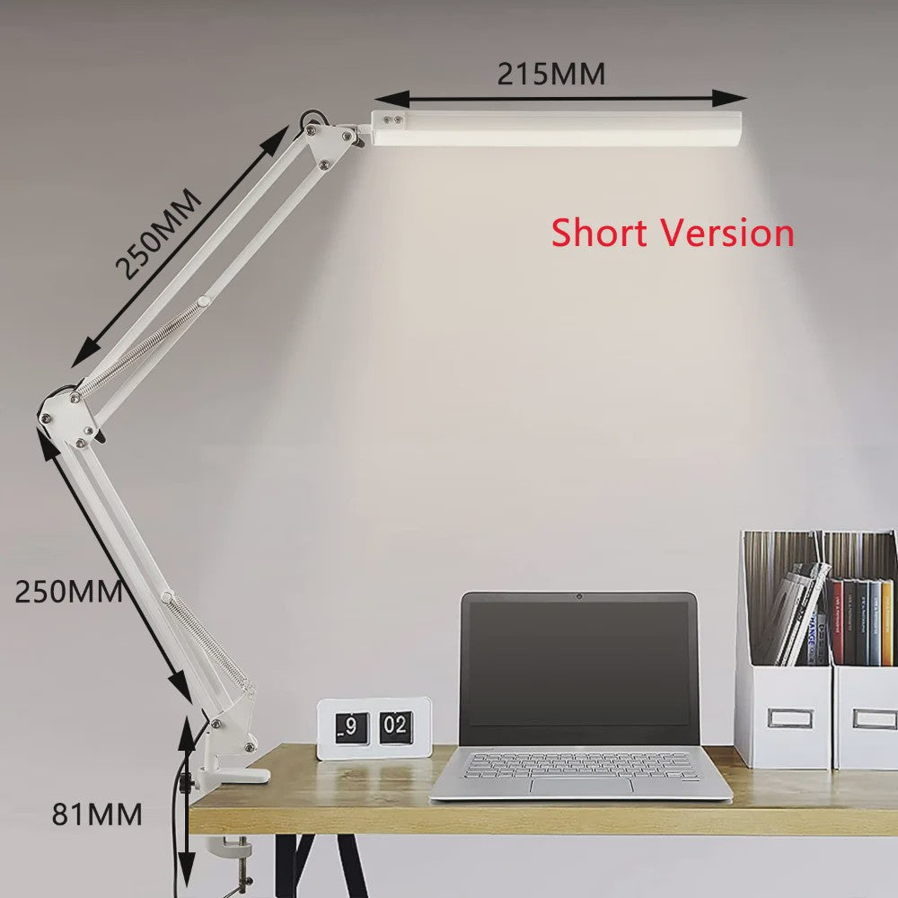 Verstelbare LED Bureaulamp met Klemvoet - 3 Kleurmodi & 10 Helderheidsniveaus