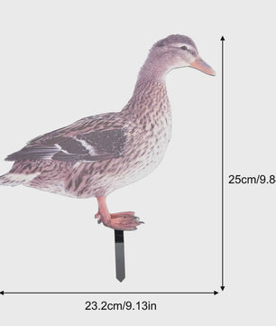 Levendige Acryl Eend Tuindecoratie met Paal - Vrolijke Tuinfiguur voor Buiten