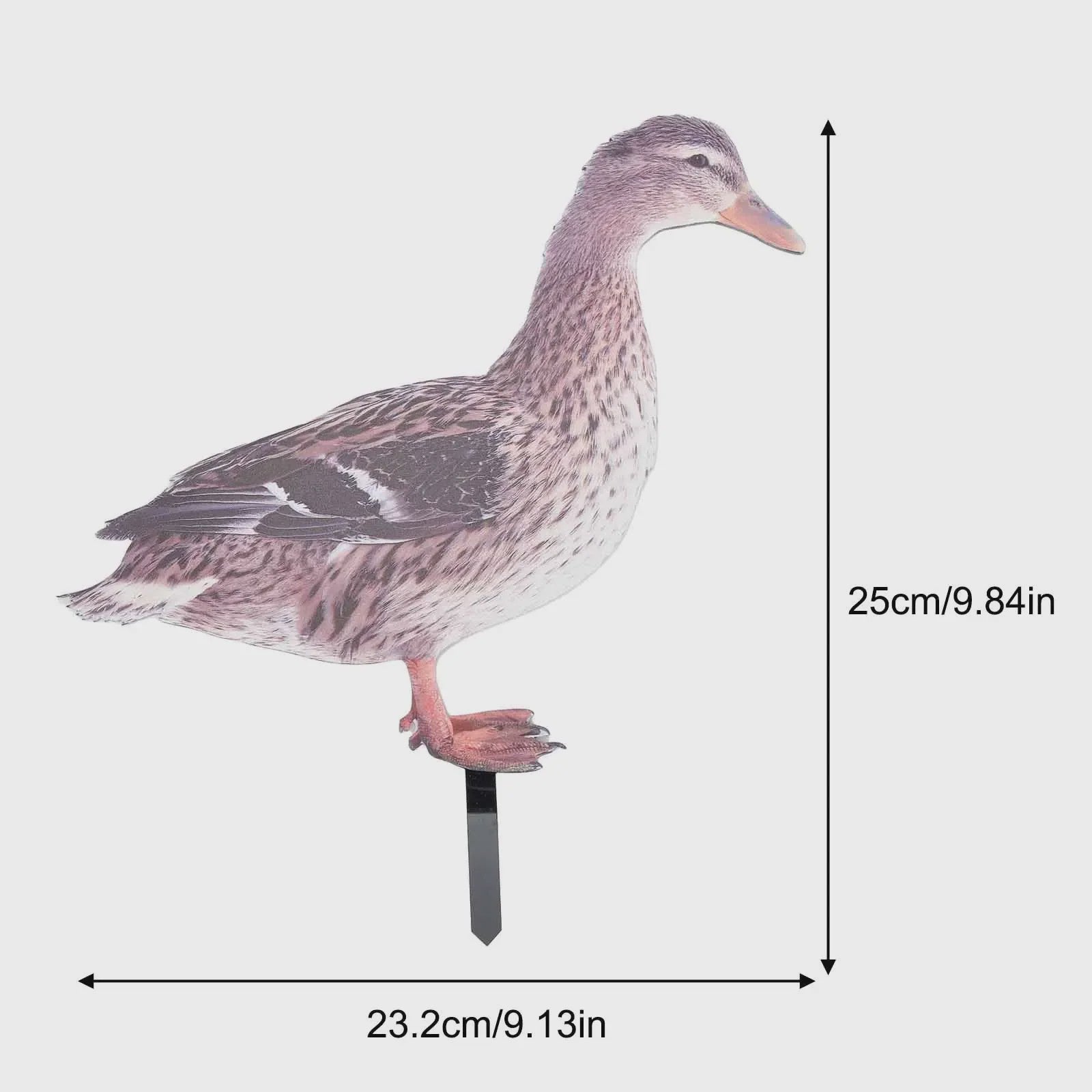 Levendige Acryl Eend Tuindecoratie met Paal - Vrolijke Tuinfiguur voor Buiten