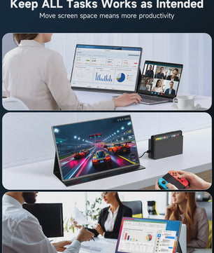 UPERFECT 16" 4K Draagbare Monitor - 1200 Nits, USB-C, HDMI, Ingebouwde Speakers & Standaard