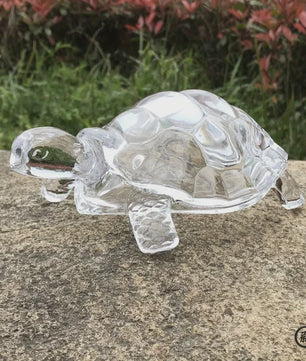 Kristallen Schildpad Beeldje - Chinees Feng Shui Geluksornament voor Huis & Kantoor Bureau Decoratie