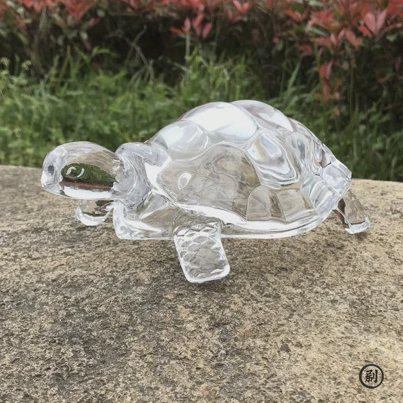 Kristallen Schildpad Beeldje - Chinees Feng Shui Geluksornament voor Huis & Kantoor Bureau Decoratie