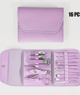 Professionele 16-delige Manicure & Pedicure Set met Reisetui
