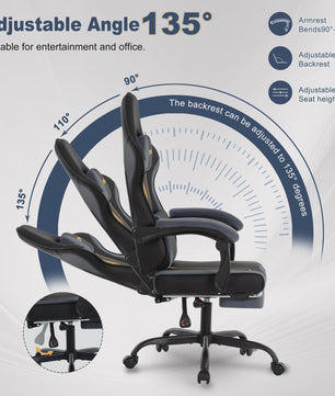 Ergonomische Gaming Stoel met Latex Kussen, Voetensteun & 130kg Capaciteit - Race Stijl