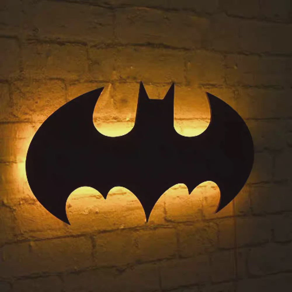 Creatieve 3D LED Wandlamp met Superheld Logo - Sfeervolle Verlichting, USB Aangedreven