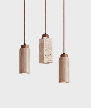 Sfeervolle Hanglamp met Steenlook en Houten Accent - Perfect voor Slaapkamer of Bar