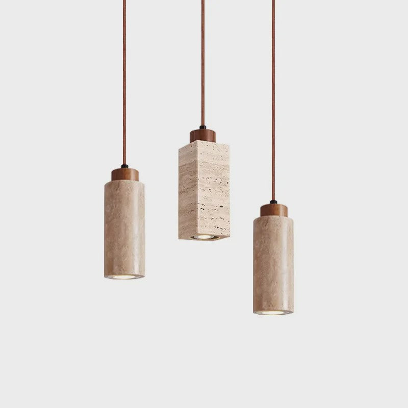 Sfeervolle Hanglamp met Steenlook en Houten Accent - Perfect voor Slaapkamer of Bar