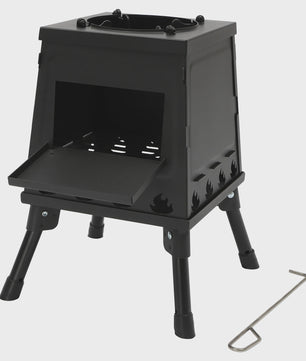 Opvouwbare Houtkachel voor Camping & Buiten - Efficiënt Grillen & Koken met Handschoenen
