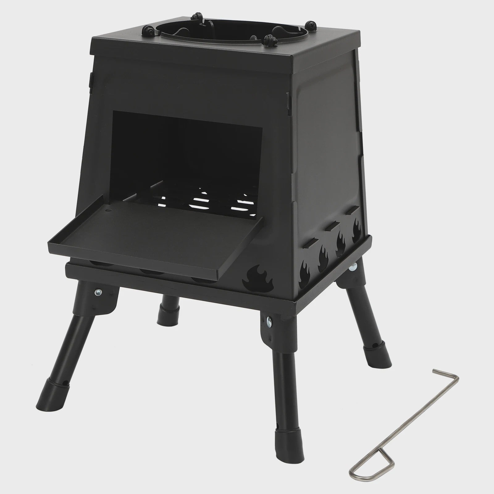 Opvouwbare Houtkachel voor Camping & Buiten - Efficiënt Grillen & Koken met Handschoenen