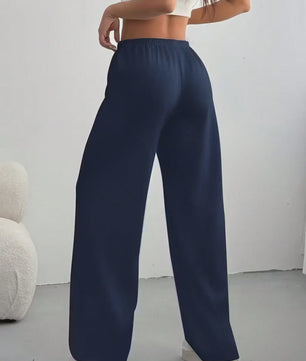 Dames Wijde Pijpen Joggingbroek met Trekkoord en Elastische Tailleband