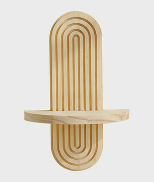 Houten Wandplank met Boogontwerp - Decoratieve Plank voor Planten & Kaarsen