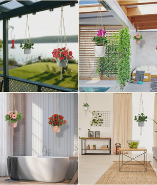 Macramé Plantenhanger - Decoratieve Hangmand voor Binnen & Buiten