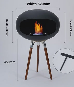 Moderne Design Bio-ethanol Haard op Houten Poten - Stijlvolle Sfeerhaard