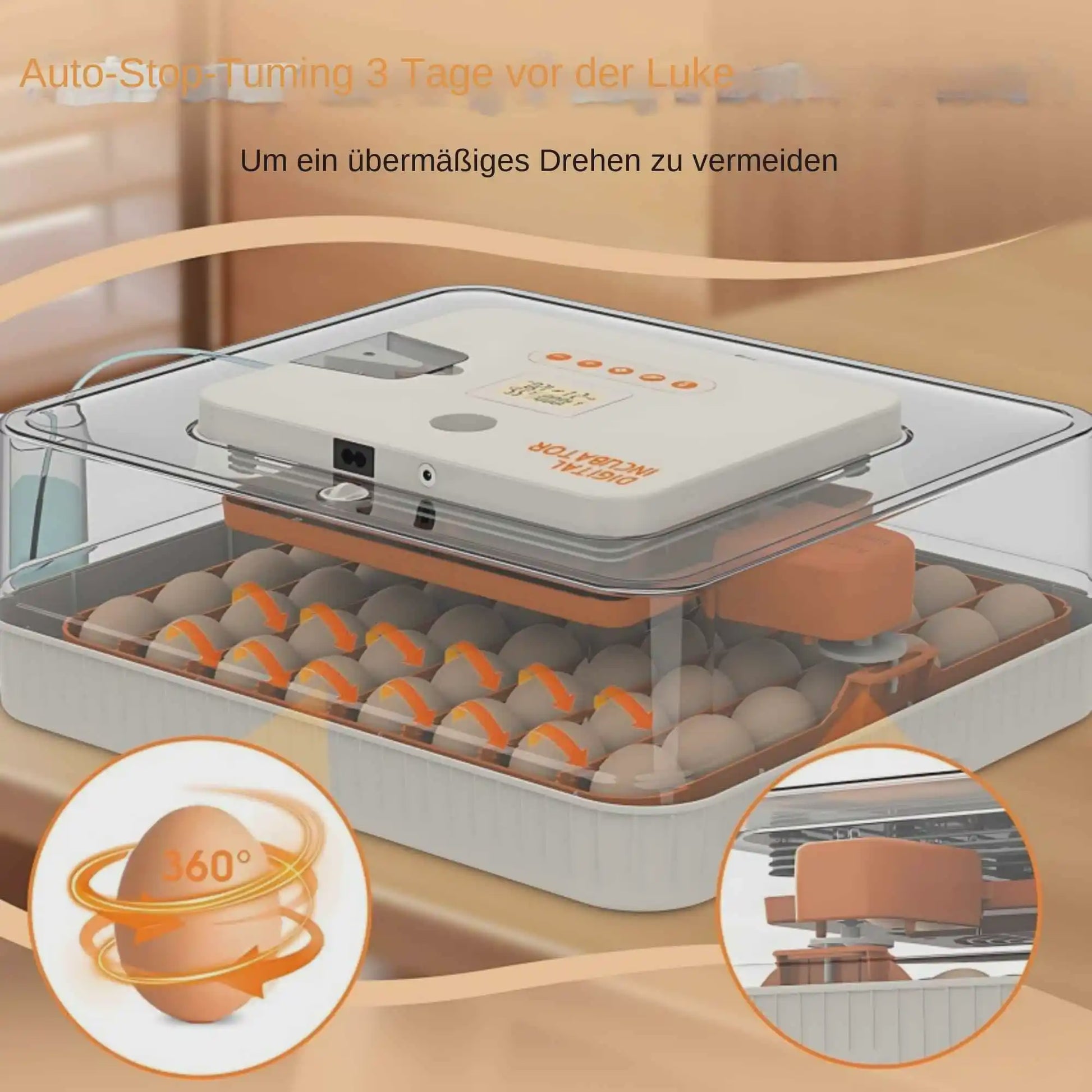 Automatische Broedmachine voor 56 Eieren met LED Candler & Temperatuurregeling