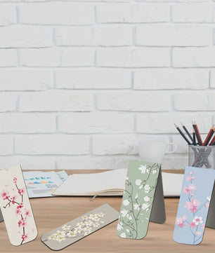 12x Magnetische Bladwijzers met Bloemenprint - Stijlvolle Paginamarkers voor Dames & Planners
