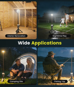 Telescopische Oplaadbare Campinglamp met Statief - LED Spotlight & Tafellamp met 4 Modi
