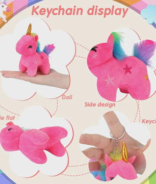 Set Mini Pluche Eenhoorns (4-24 Stuks) - Knuffels, Sleutelhangers & Feestartikelen voor Kinderen