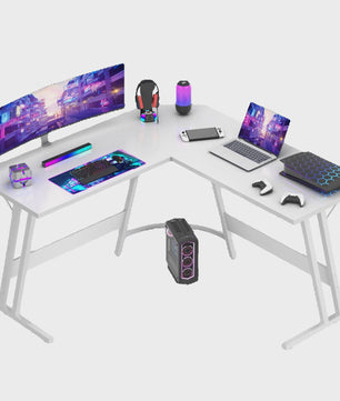 Devoko L-vormige Gaming Hoekbureau 130x130cm - Ruim PC Bureau met Monitorsteun