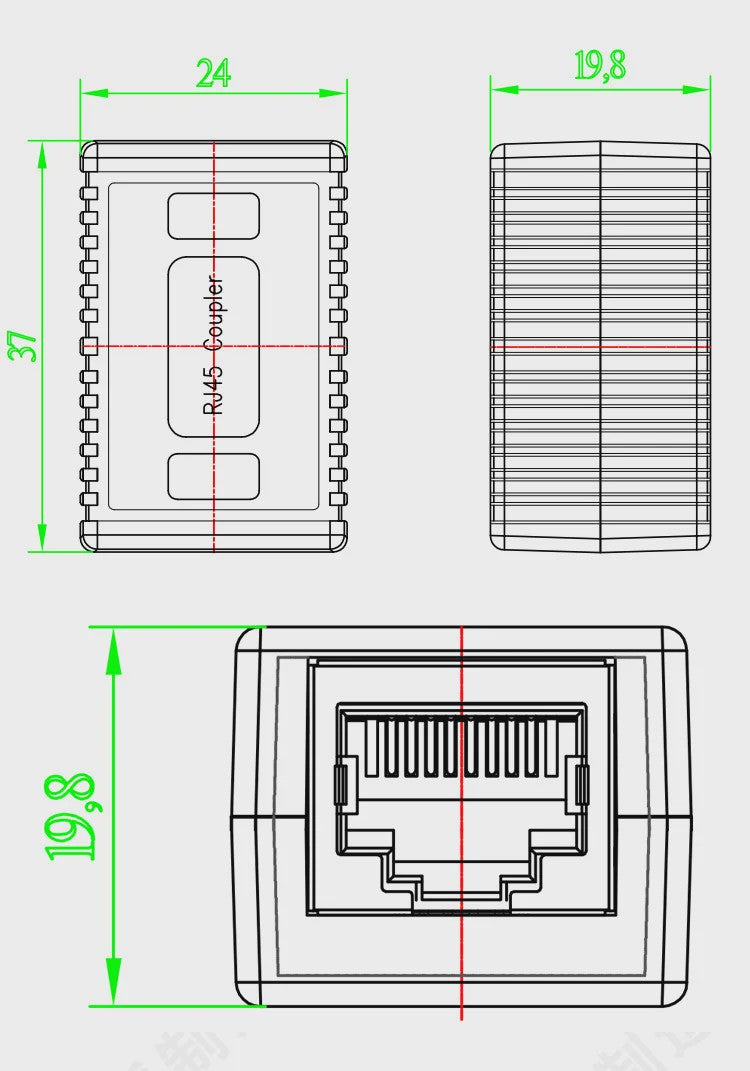 RJ45 Ethernet Kabel Verlengstuk - 1000Mbps LAN Connector voor Cat6/Cat5e - Female naar Female